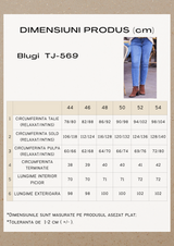 Blugi damă Mărimi Mari cu croială dreaptă- Denim