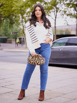 Blugi damă Mărimi Mari cu croială dreaptă- Denim