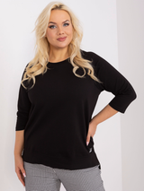 Bluză damă Mărime Mare asimetrică- Negru