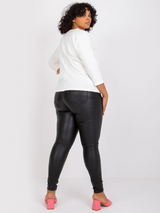 Bluză damă Plus Size cu print inimi aurii- Ecru