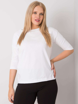 Bluză femei Mărimi Mari cu aplicație brodată- Alb