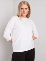 Bluză femei Mărimi Mari cu aplicație brodată- Alb