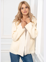 Cardigan damă cu guler șal- Crem