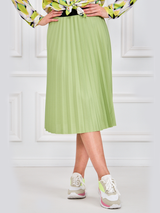 Fustă damă plisată midi- Verde Fistic