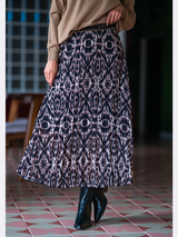 Fustă damă plisată midi lung- Animal print