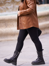 Pantaloni damă Mărimi Mari tip colant cu efect abdomen plat- Negru