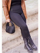 Pantaloni damă Mărimi Mari tip colant cu efect abdomen plat- Negru