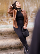 Pantaloni damă Mărimi Mari tip colant cu efect abdomen plat- Negru