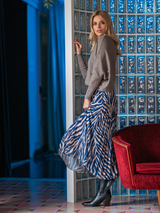 Pulover damă Mărimi Mari chimono cu nervuri- Maro Capucino