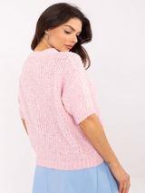 Pulover damă Oversize cu mânecă scurtă- Roz