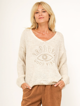 Pulover damă Plus Size Good Vibes