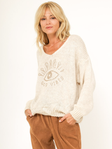 Pulover damă Plus Size Good Vibes