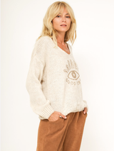 Pulover damă Plus Size Good Vibes