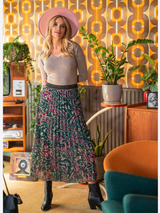 Pulover damă bazic cu decolteu în V- Bej melanj