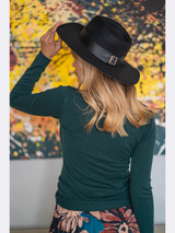 Pulover dama bazic cu decolteu in V- Verde smarald