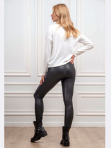 Pulover damă cu buzunar cu paiete- Alb