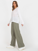 Pulover femei Marimi Mari cu perle ornament- Alb Ecru