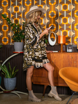 Rochie damă casual cu print camuflaj- Kaki