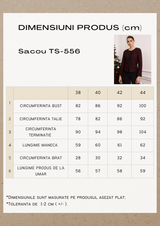 Sacou damă elegant din tweed- Bordo/ Negru