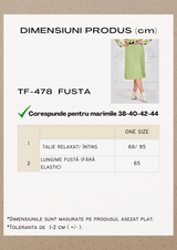 Fustă damă plisată midi- Verde Fistic