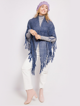 Șal elegant triunghiular- Albastru strălucitor