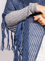 Șal elegant triunghiular- Albastru strălucitor