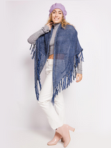 Șal elegant triunghiular- Albastru strălucitor