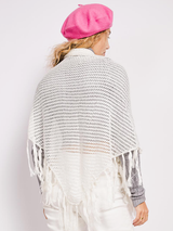 Șal elegant triunghiular- Alb strălucitor