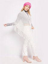 Șal elegant triunghiular- Alb strălucitor