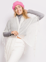 Șal elegant triunghiular- Alb strălucitor