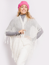 Șal elegant triunghiular- Alb strălucitor