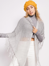 Șal elegant triunghiular- Gri strălucitor