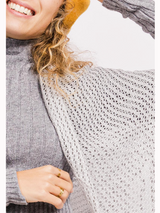 Șal elegant triunghiular- Gri strălucitor