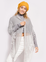 Șal elegant triunghiular- Gri strălucitor