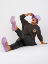 Bluză damă Plus Size tip tunică asimetrică- Maro