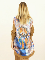 Bluză damă asimetrică cu spate imprimat