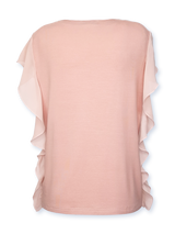 Bluză damă bej caramel cu detalii din voal