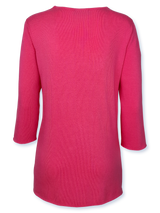 Bluză damă din tricot fin roz cu ornament