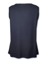 Bluză damă fără mâneci bleumarin cu motiv paiete