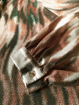 Bluza damă supradimensionată cu motiv aztec- Camel