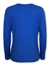 Bluză femei albastru royal cu ornament diamante argintii