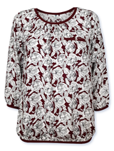 Bluză femei bordo cu motiv floral