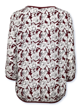 Bluză femei bordo cu motiv floral