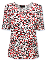 Bluză femei crem cu imprimeu cercuri