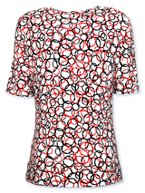 Bluză femei crem cu imprimeu cercuri