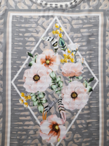 Bluză femei cu dungi și panou floral la față