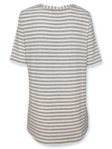 Bluză femei cu dungi și panou floral la față