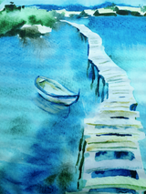 Bluză femei cu dungi și imprimeu marin