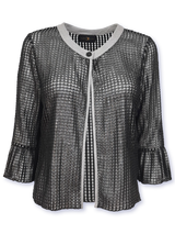 Bolero femei elegant negru-argintiu