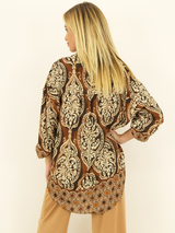 Cămașă damă oversize cu motive imprimate